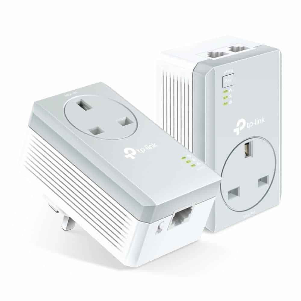 TP-LINK Twin Pack 2-Port Passthrough Homeplug Powerline Starter Kit